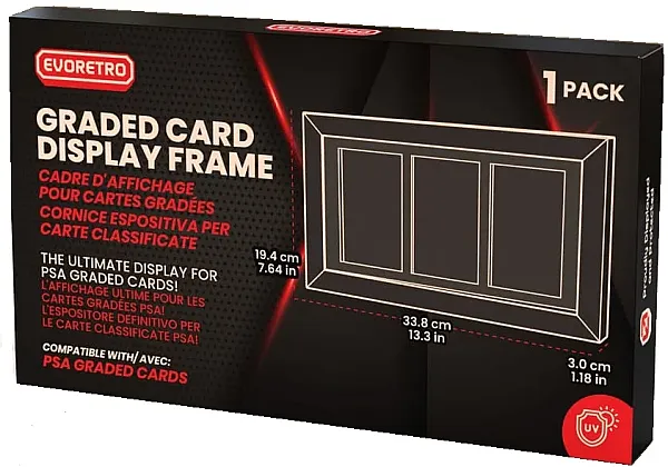 EVORETRO GRADED CARD DISPLAY FRAME FOR 3 PSA GRADED CARDS